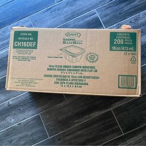 Dart 16oz Clear Hinged Tamper / Leak Resistant Disposable Containers Food Grade